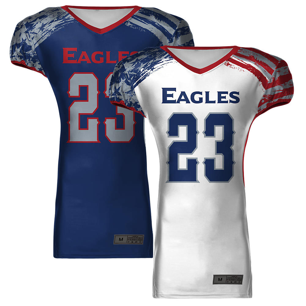 American Football Reversible Jerseys Blue & White Eagles 