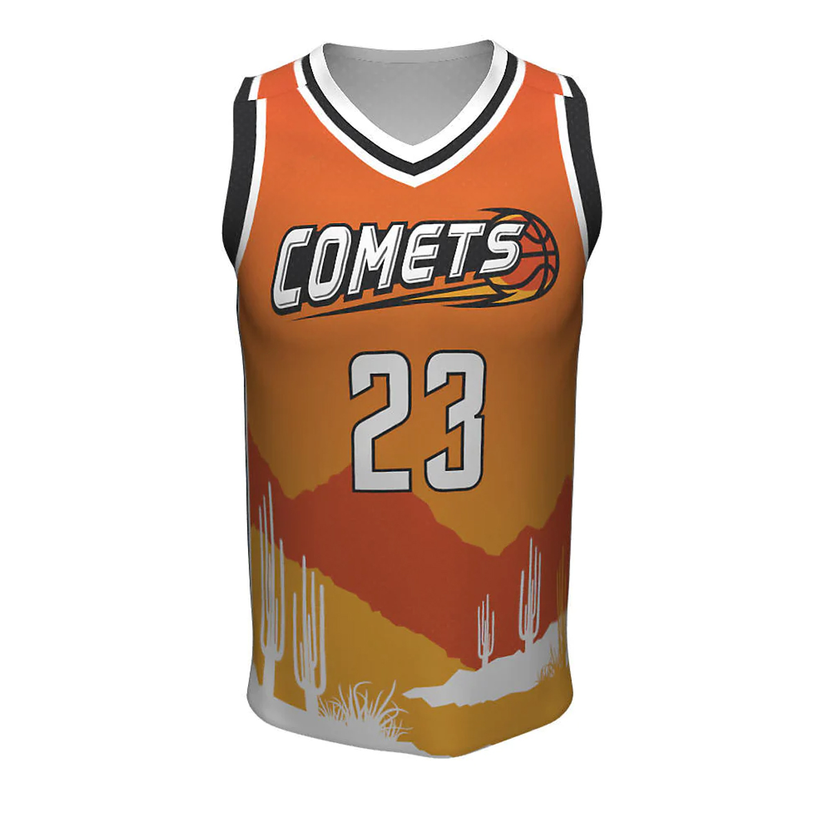 Sublimation Basketball V Neck Jerseys Comets 