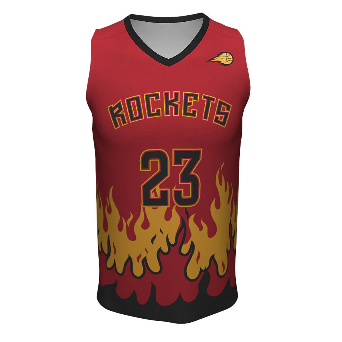 Sublimation Basketball V Neck Jerseys Rockets 