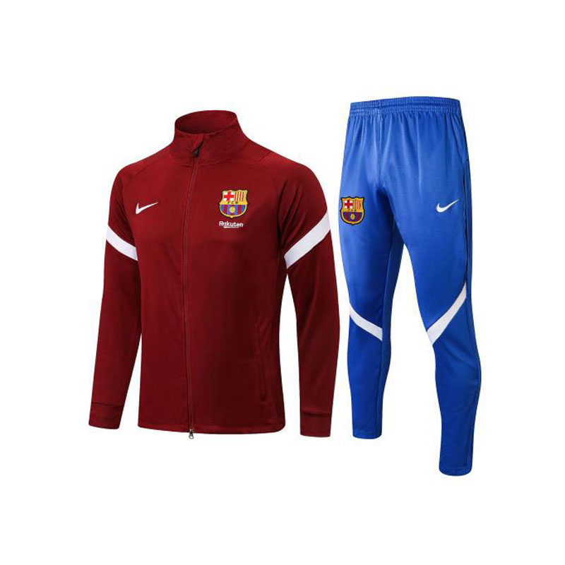 Mens Barcelona Jacket + Pants Training Suit Maroon