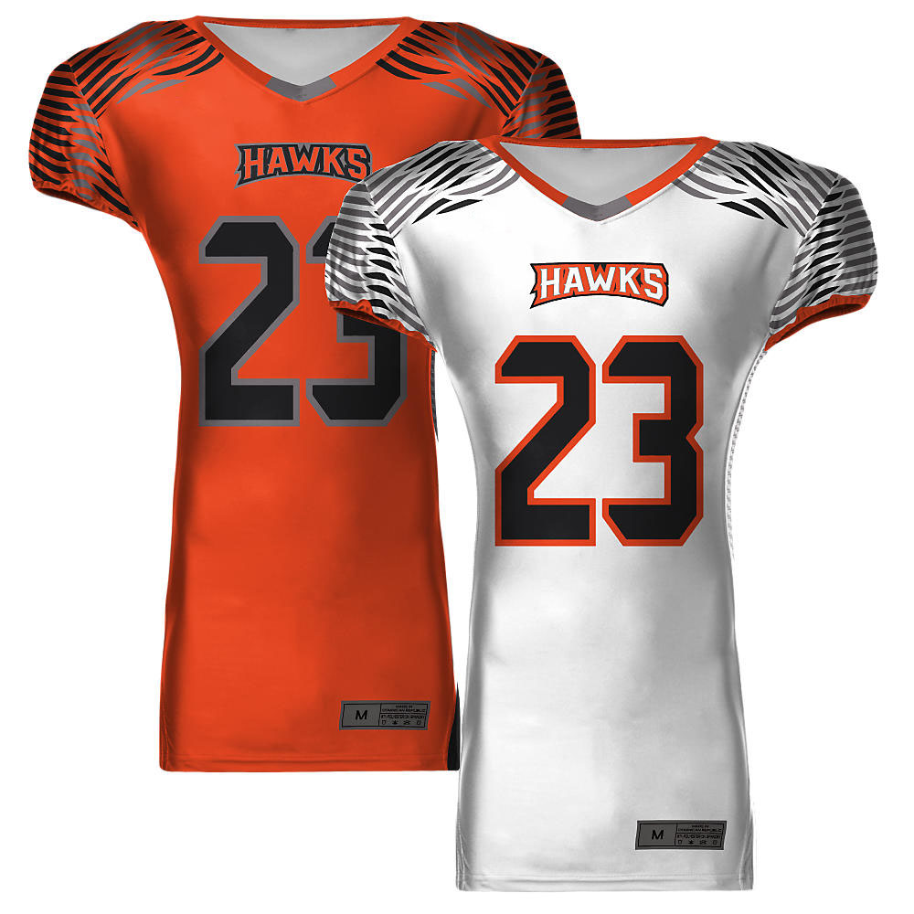 American Football Reversible Jerseys Orange & White Hawks 